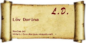 Löv Dorina névjegykártya